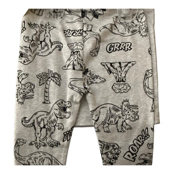 Old Navy Gray T-Rex Dinosaur Roar Graphic Pajama Set Size 18-24 Months New - Picture 4 of 4